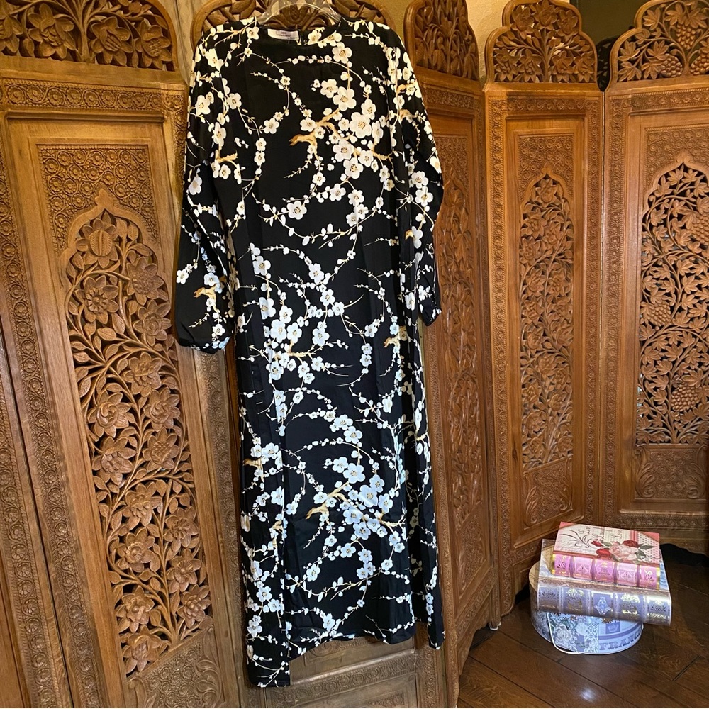 CEO Ceylon Otantik maxi dress black with white floral